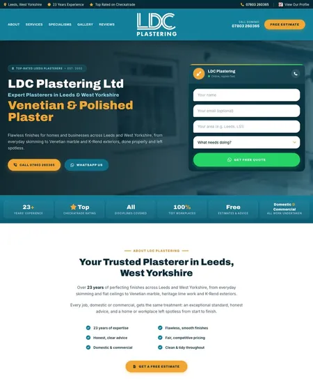 LDC Plastering website screenshot