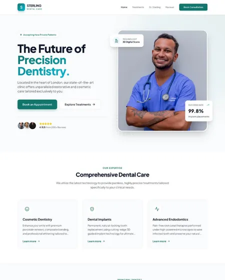 Sterling Dental Care website screenshot