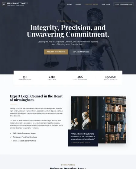 Sterling & Thorne law firm website screenshot